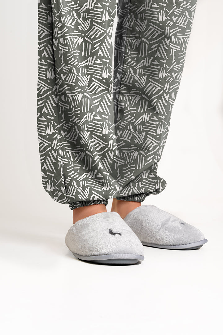 Pantalón Mujer Rayones verde blanco CH