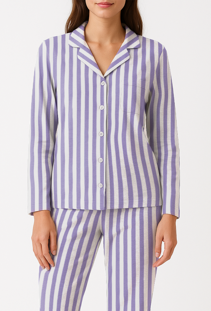 Completa Pantalón Mujer Rayas morado blanco TP