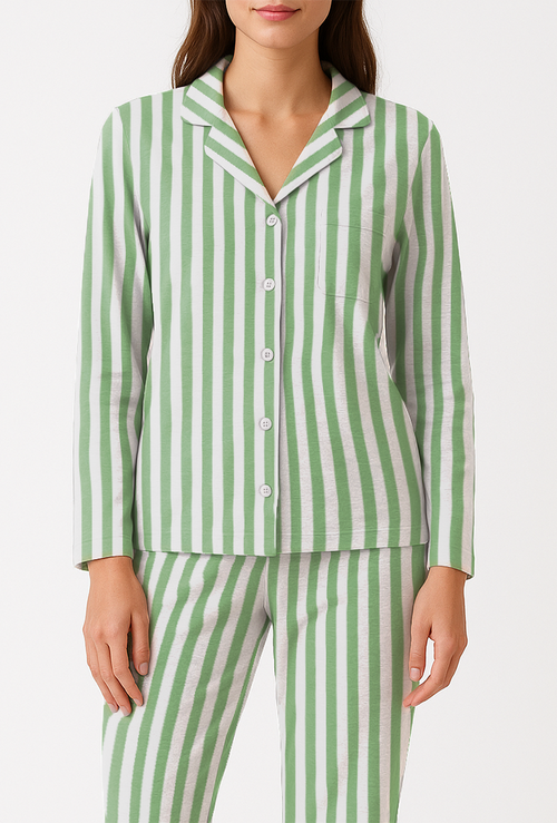 Completa Pantalón Mujer Rayas verde blanco TP