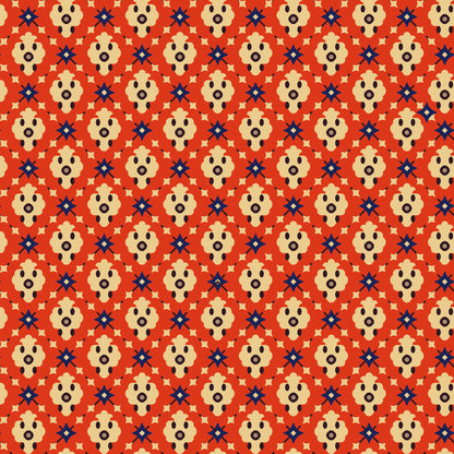 Pantalón Mujer Rombos Rojo Beige CH
