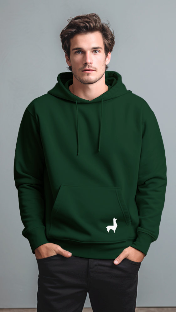 Saco con capota Unisex Llama Verde oscuro-blanco