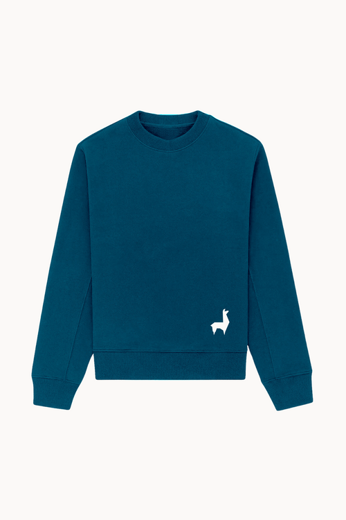 Saco redondo Unisex Llama Aguamarina-blanco