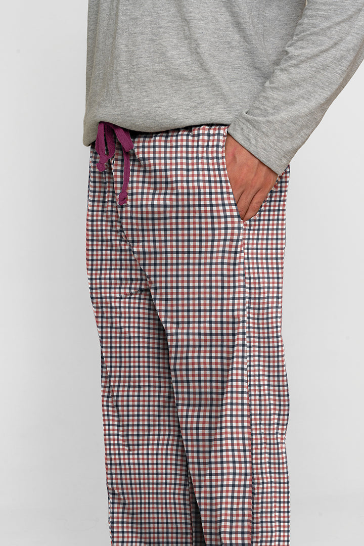 Pantalón Hombre Cuadros blanco azul rojo TP