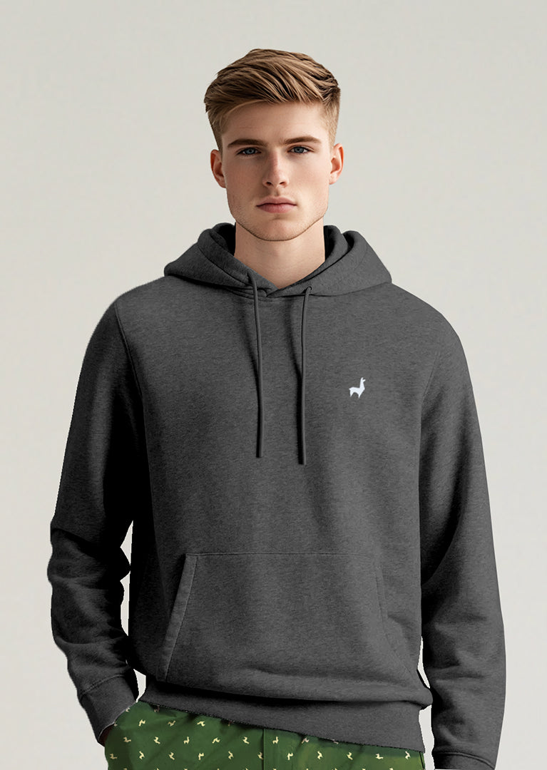 Saco con capota Unisex Bordado Gris oscuro