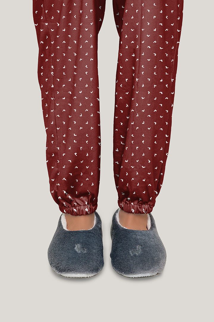 Pantalón Mujer Llamas vinotinto PD