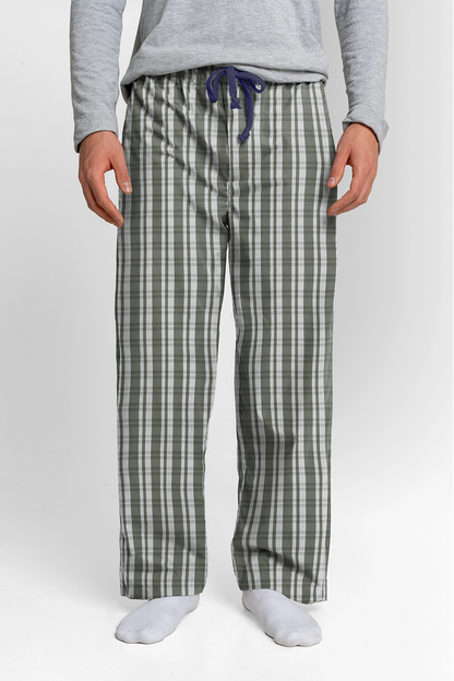 Pantalón Hombre Escocés Blanco Verde TP