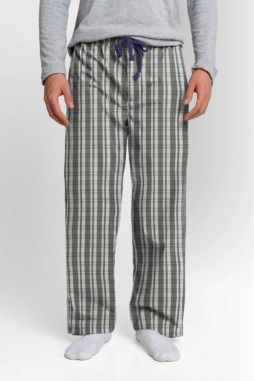 Pantalón Hombre Escocés Blanco Verde TP