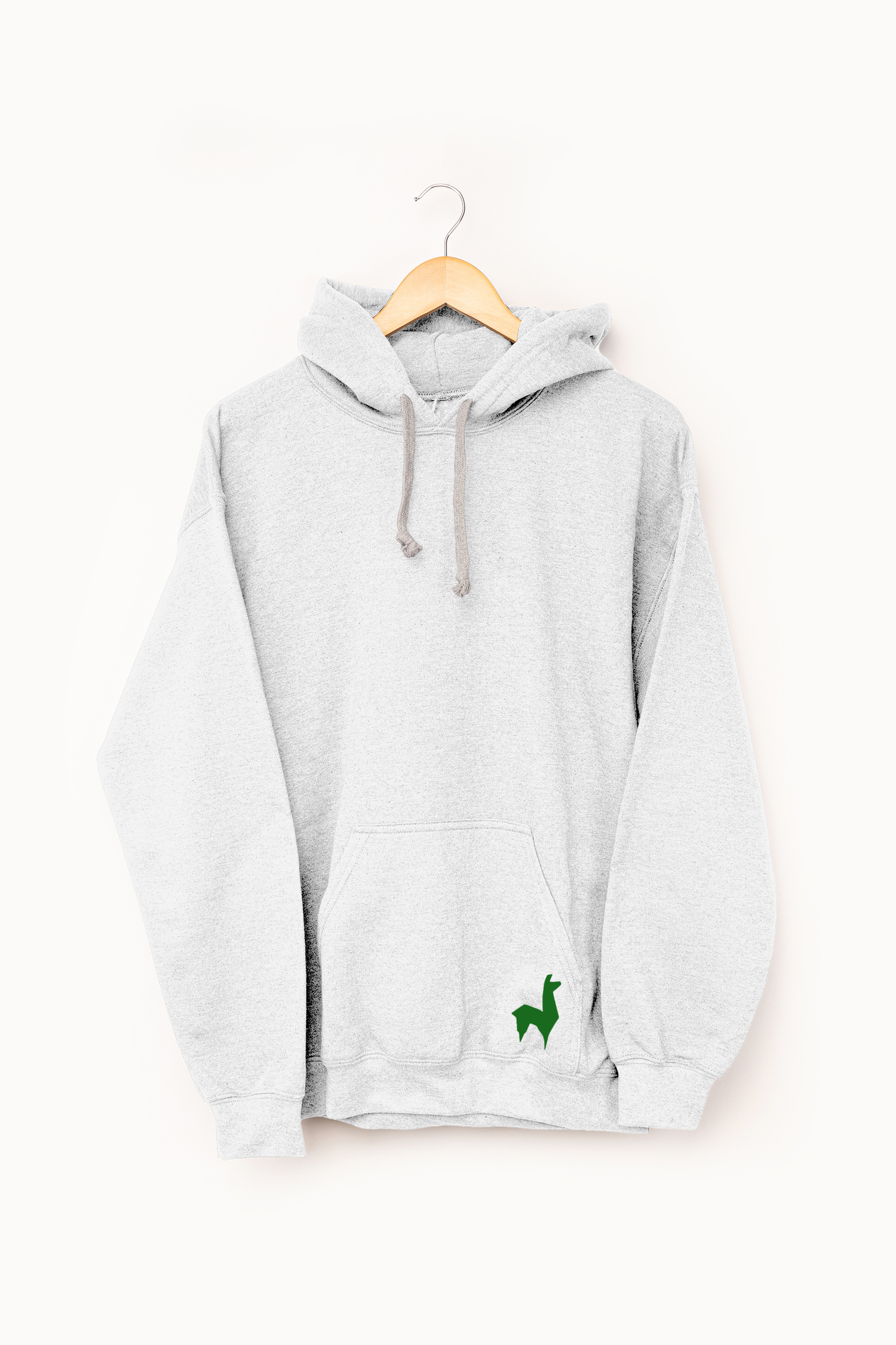 Saco con capota Unisex Llama Gris claro-verde oscuro