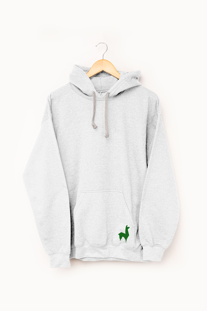Saco con capota Unisex Llama Gris claro-verde oscuro