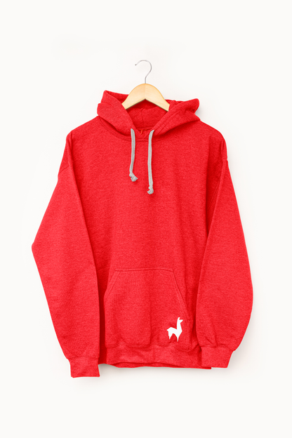 Saco con capota Unisex Llama Rojo-blanco