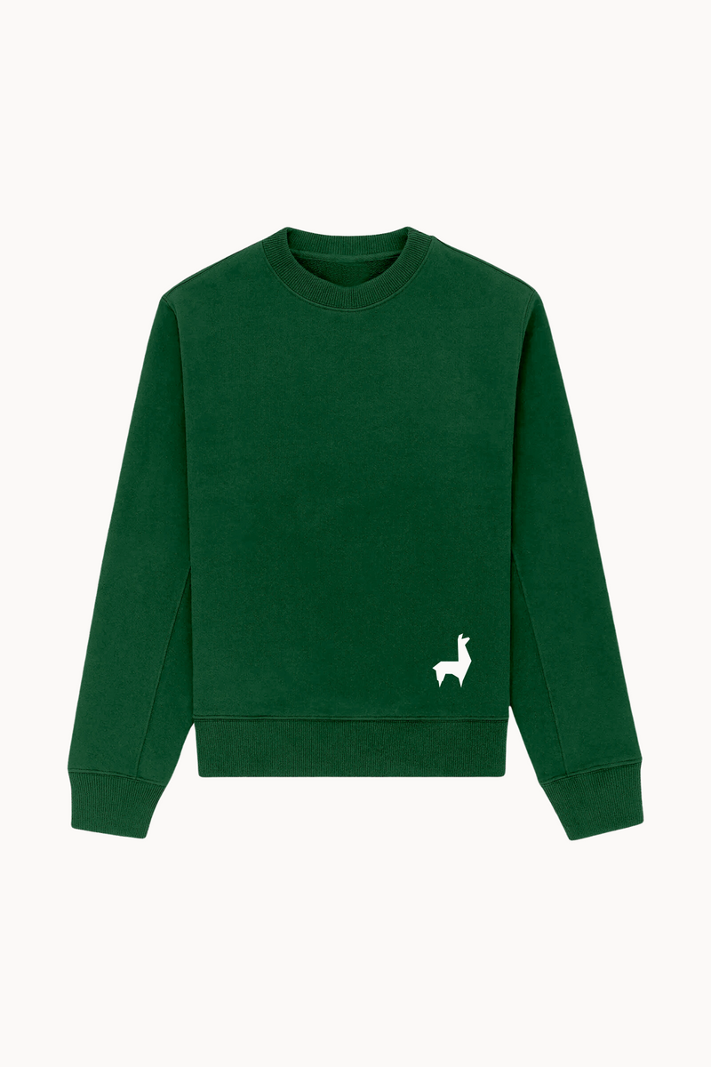 Saco Redondo Unisex Llama Verde Oscuro-blanco